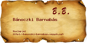 Bánoczki Barnabás névjegykártya
